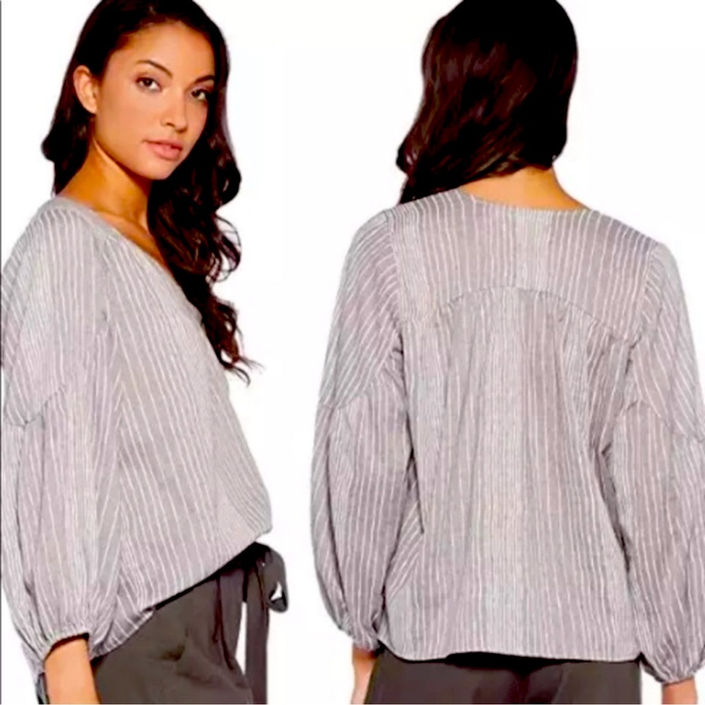 AVEC LES FILLES “Not your Peasant” Striped Blouse